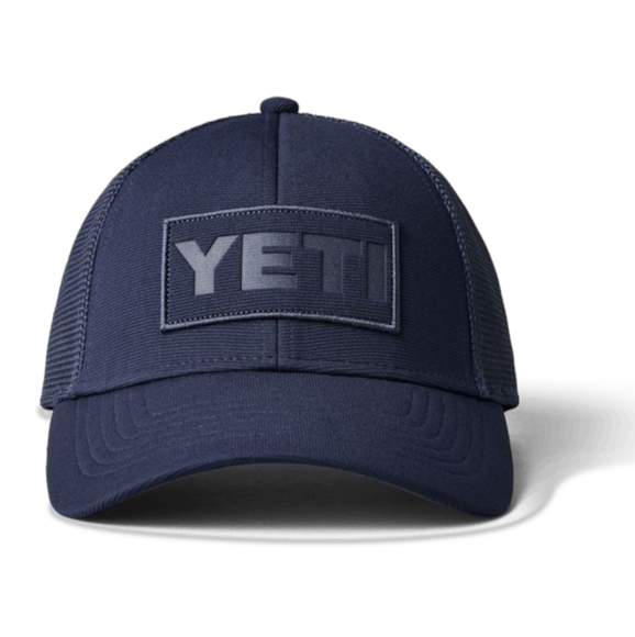 YETI Logo Navy Trucker Hat Baseball Cap Blue Minimal NWOT - Picture 7 of 8